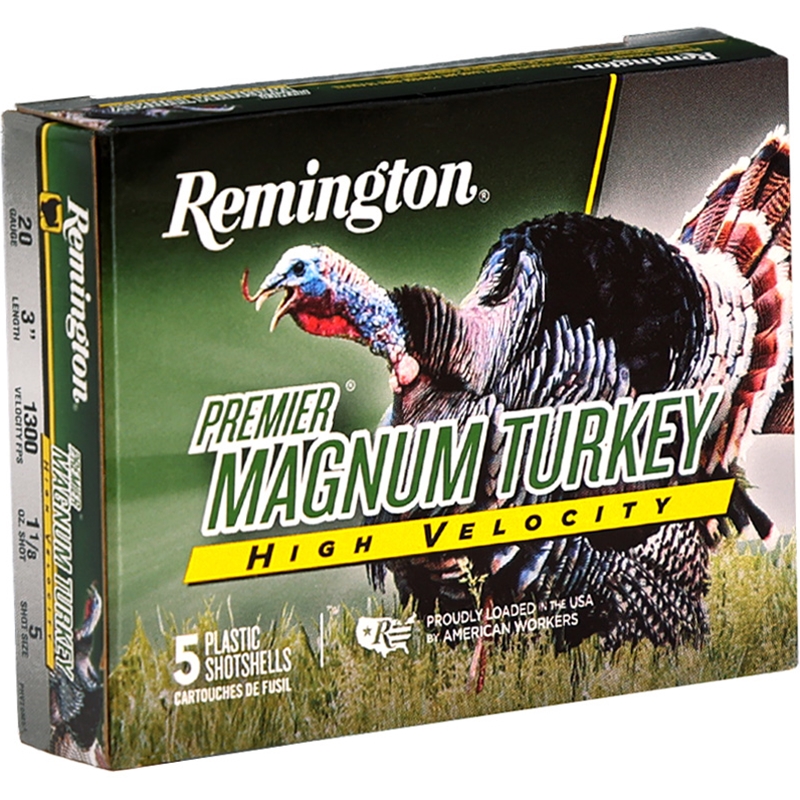 Remington Premier Magnum Turkey High Velocity 20 Gauge Ammo 3 1 1/8 Oz #5 Shot Ammo - 20119 Box Of 5 20119 Box Of 5 Ammo