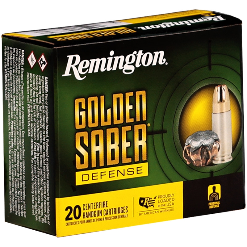 Remington Golden Saber 9mm Ammo 147 Grain Brass Jacketed Hollow Point Ammo - 27604 Box Of 20 27604 Box Of 20 Ammo