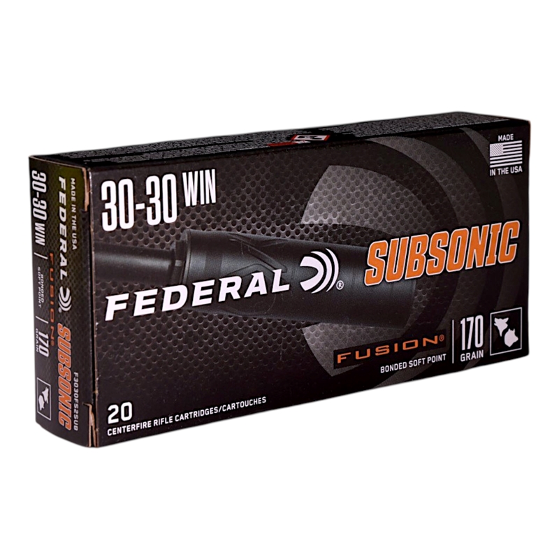 Federal Subsonic 30-30 Win Ammo 170 Grain Bonded Soft Point Ammo - F3030FS2SUB Box Of 20 F3030FS2SUB Box Of 20 Ammo