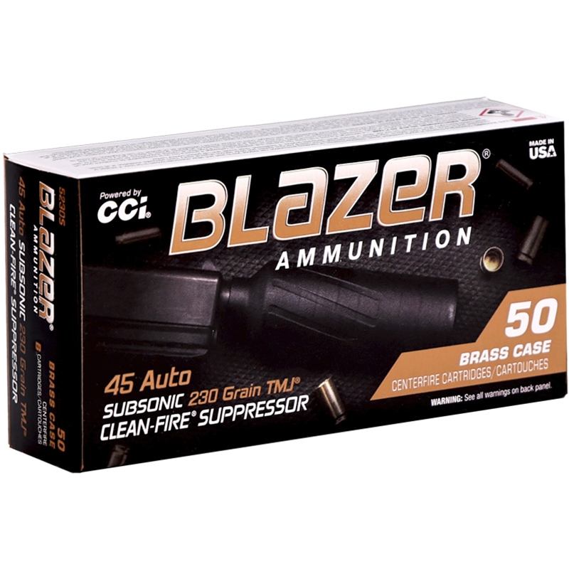 CCI Blazer Brass 45 ACP Ammo 230 Grain Total Metal Jacket Ammo - 5230S Box Of 50 5230S Box Of 50 Ammo