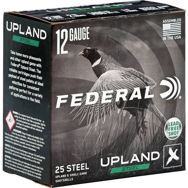 Federal Upland 12 Gauge Ammo 2 3/4 1 1/8 Oz #4 Steel Shot Ammo - USH12 4 Box Of 25 USH12 4 Box Of 25 Ammo