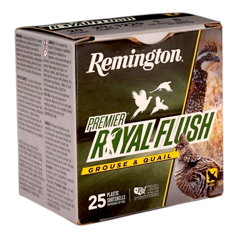 Remington Royal Flush 20 Gauge Ammo 2 3/4 1 Oz #8 Copper-Plated Lead Shot Ammo - 20570 Box Of 25 20570 Box Of 25 Ammo