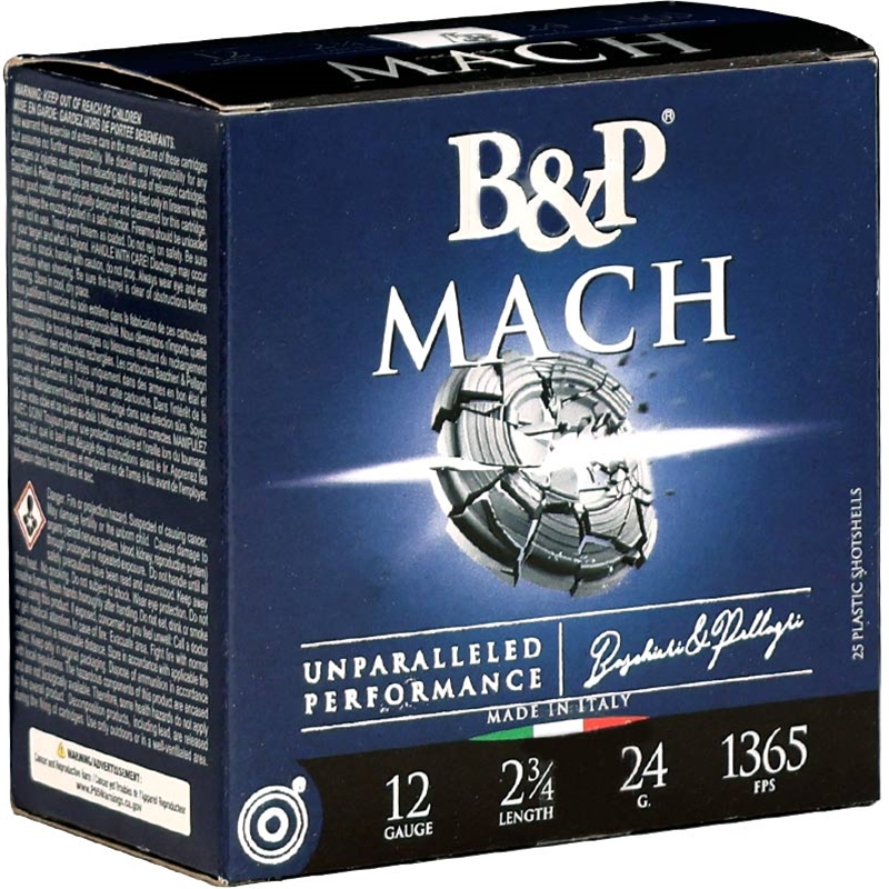 B&P Mach 12 Gauge Ammo 2 3/4 6/7 Oz #8 Shot Ammo - 12B78F28 Case Of 250 (10 Boxes Of 25) Ammo - Free Shipping 12B78F28 Case Of 250 (10 Boxes Of 25) - Free Shipping Ammo