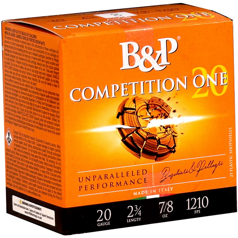 B&P Competition One 20 Gauge Ammo 2 3/4 7/8 Oz #8 Lead Shot Ammo - 20B78CP8 Case Of 250 (10 Boxes Of 25) Ammo - Free Shipping 20B78CP8 Case Of 250 (10 Boxes Of 25) - Free Shipping Ammo