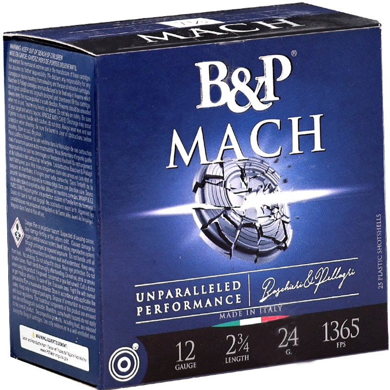 B&P Mach 12 Gauge Ammo 2 3/4 7/8 Oz #7.5 Shot Ammo - 12B78F27 Case Of 250 (10 Boxes Of 25) Ammo - Free Shipping 12B78F27 Case Of 250 (10 Boxes Of 25) - Free Shipping Ammo