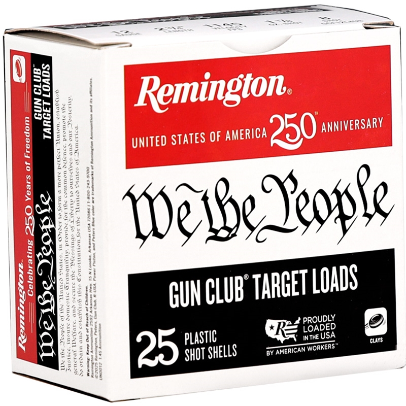 Remington We The People 12 Gauge Ammo 2 3/4 1 1/8 Oz #8 Lead Shot Ammo - GCF12L8US Case Of 250 (10 Boxes Of 25) Ammo - Free Shipping GCF12L8US Case Of 250 (10 Boxes Of 25) - Free Shipping Ammo