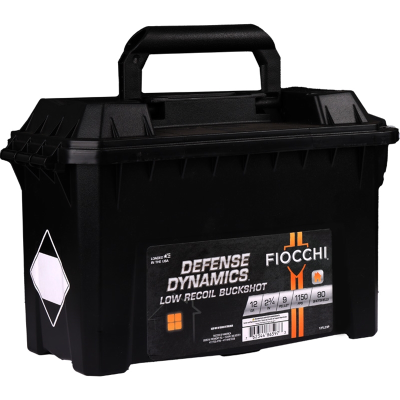 Fiocchi Defense Dynamics 12 Gauge Ammo 2 3/4 #1 Buckshot 9 Pellets Ammo - 12FLE9P Box Of 80 12FLE9P Box Of 80 Ammo