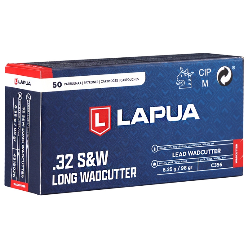 Lapua 32 S&W Long Ammo 98 Grain Lead Wadcutter Ammo - 4318026 Box Of 50 4318026 Box Of 50 Ammo