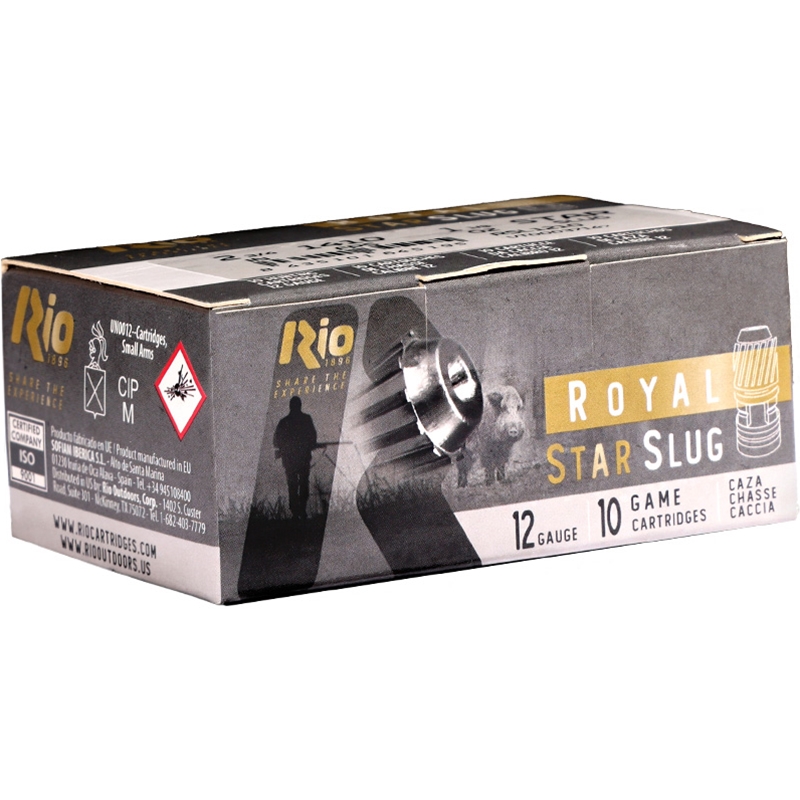 Rio Royal Star 12 Gauge Ammo 2 3/4 1 1/8 Oz Slug Shot Ammo - RSL1210 Box Of 10 RSL1210 Box Of 10 Ammo