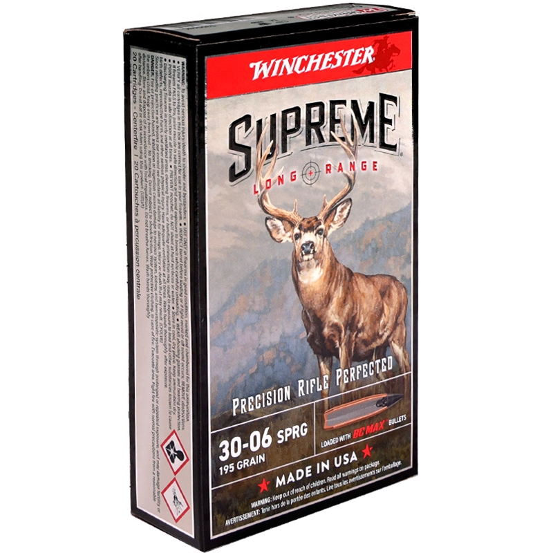 Winchester Supreme Long Range 30-06 Springfield Ammo 195 Grain Polymer Tip Ammo - S3006BC Box Of 20 S3006BC Box Of 20 Ammo