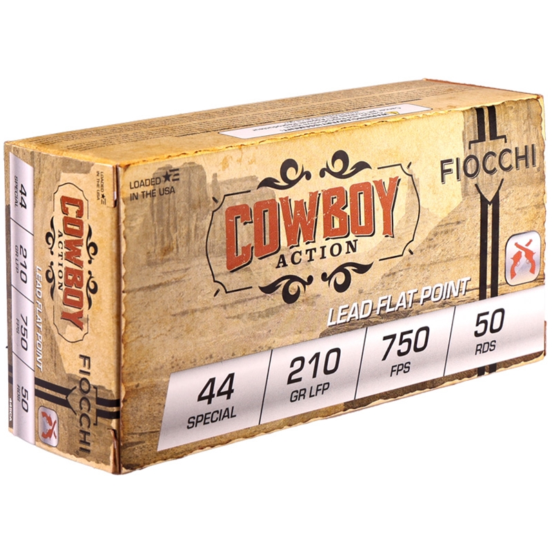 Fiocchi Cowboy Action 44 S&W Special Ammo 210 Grain Lead Flat Point Ammo - 44SCA Box Of 50 44SCA Box Of 50 Ammo