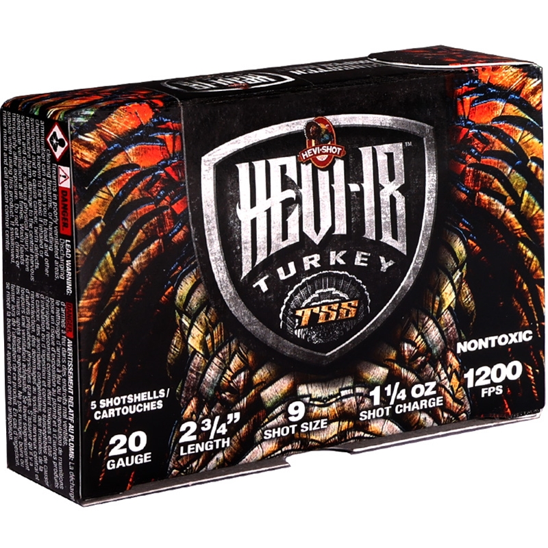 HEVI-Shot 20 Gauge Ammo 2 3/4 1 1/4 Oz #9 Tungsten Super Shot Ammo - HS7109 Box Of 5 HS7109 Box Of 5 Ammo