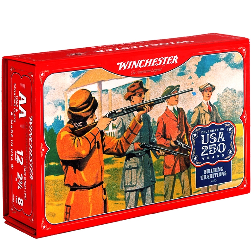 Winchester AA Sporting Clays 12 Gauge Ammo 2 3/4 1 1/8 Oz #8 Lead Shot 250th Anniversary Edition Ammo - AA12250 Box Of 10 AA12250 Box Of 10 Ammo