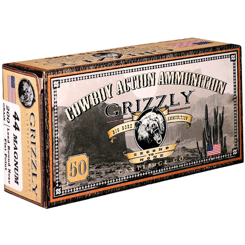 Grizzly Cowboy Action 44 Magnum Ammo 200 Grain Lead Round Nose Ammo - GC44M2 Box Of 50 GC44M2 Box Of 50 Ammo