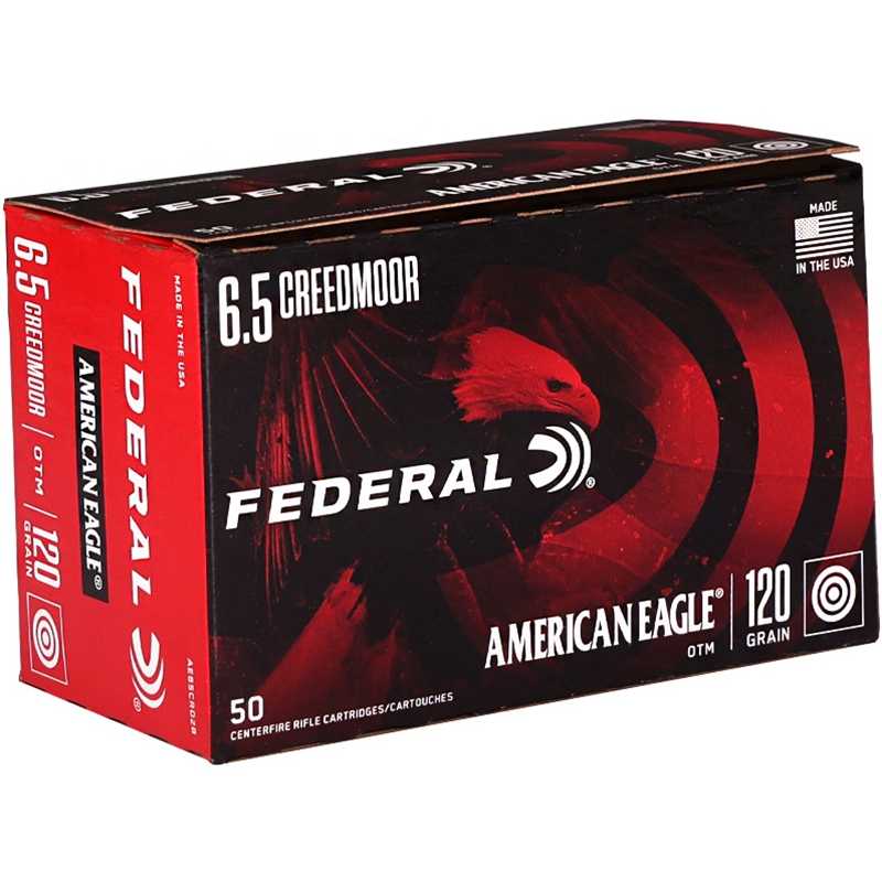 Federal American Eagle 6.5mm Creedmoor Ammo 120 Grain Open Tip Match Ammo - AE65CRD2B Box Of 50 AE65CRD2B Box Of 50 Ammo
