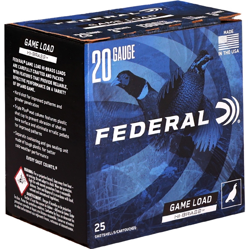 Federal Game Load 20 Gauge Ammo 3 1 1/4 Oz #5 Lead Shot Ammo - H258 5 Box Of 25 H258 5 Box Of 25 Ammo