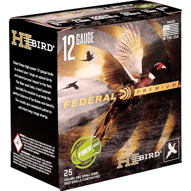 Federal Hi-Bird 12 Gauge Ammo 2 3/4 1 1/4 Oz 3 3/4 DRAM #6 Lead Shot Ammo - HVF12HW 6 Box Of 25 HVF12HW 6 Box Of 25 Ammo