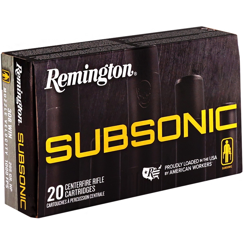 Remington Subsonic 308 Winchester Ammo 205 Grain Hollow Point Ammo - 27746 Box Of 20 27746 Box Of 20 Ammo