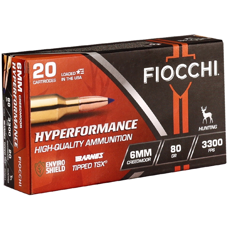 Fiocchi Hyperformance 6mm Creedmoor Ammo 80 Grain Polymer Tip (TSX) Ammo - 6CMTT Box Of 20 6CMTT Box Of 20 Ammo