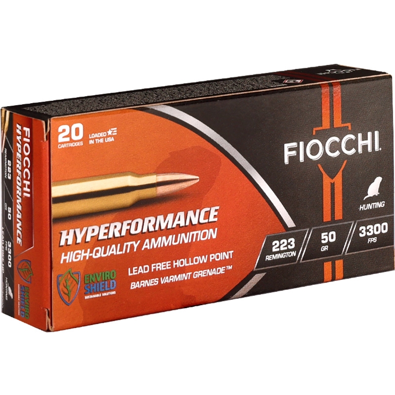Fiocchi Hyperformance 223 Ammo 50 Grain Lead Free Hollow Point Ammo - 223VG20 Box Of 20 223VG20 Box Of 20 Ammo