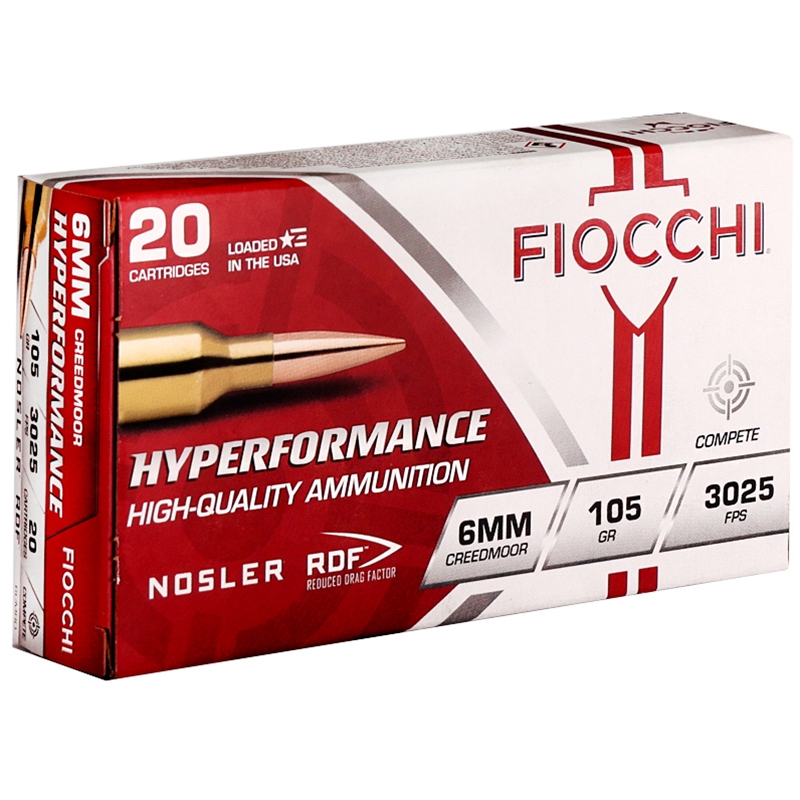 Fiocchi Hyperformance 6mm Creedmoor Ammo 105 Grain Reduced Drag Hollow Point Ammo - 6CMRD Box Of 20 6CMRD Box Of 20 Ammo