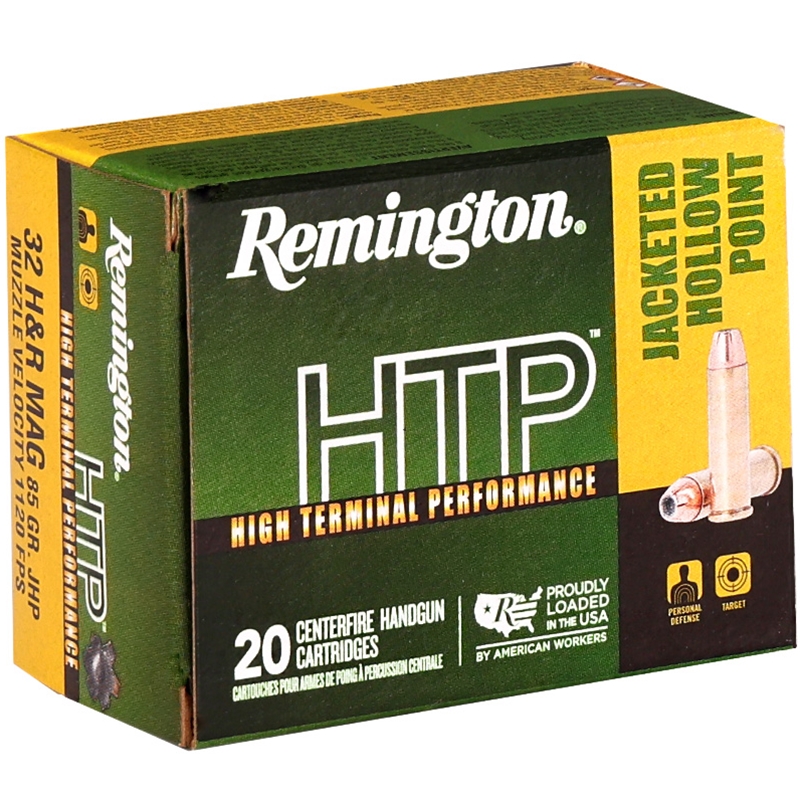 Remington HTP 32 H&R Mag Ammo 85 Grain Jacketed Hollow Point Ammo - R20017 Box Of 20 R20017 Box Of 20 Ammo