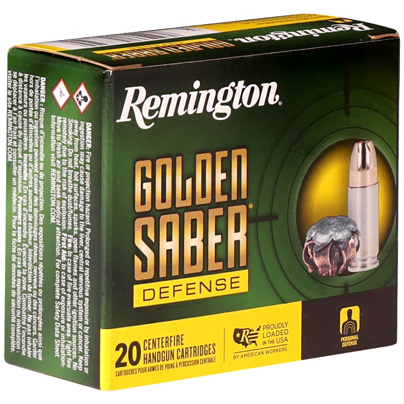 Remington Golden Saber 9mm Ammo 124 Grain Brass Jacketed Hollow Point Ammo - 27601 Box Of 20 27601 Box Of 20 Ammo