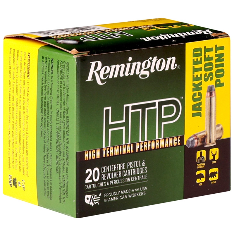 Remington HTP 44 Magnum Ammo 240 Grain Jacketed Soft Point Ammo - 23002 Box Of 20 23002 Box Of 20 Ammo