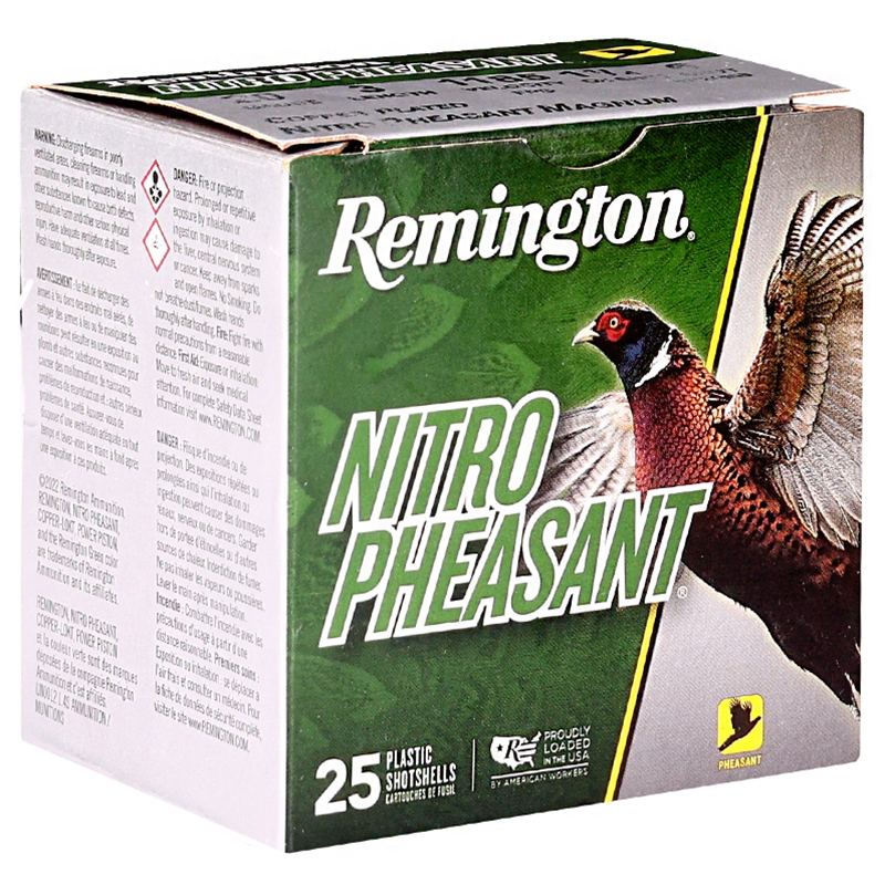 Remington Nitro Pheasant 20 Gauge Ammo 3 1 1/4 Oz #6 Lead Shot Ammo - 28653 Box Of 25 28653 Box Of 25 Ammo