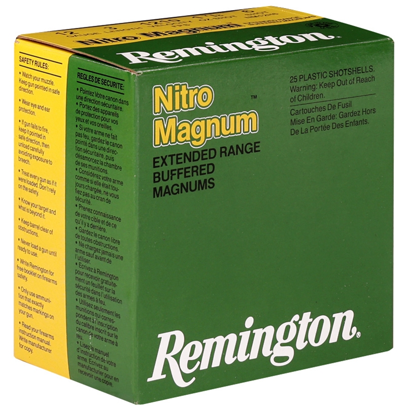 Remington Nitro Magnum 12 Gauge Ammo 3 1 7/8 Oz #6 Lead Shot- 26685 Box Of 25 ington Nitro Magnum 12 Gauge 3 1 7/8 Oz #6 Lead Shot- 26685 Box Of 25 Ammo