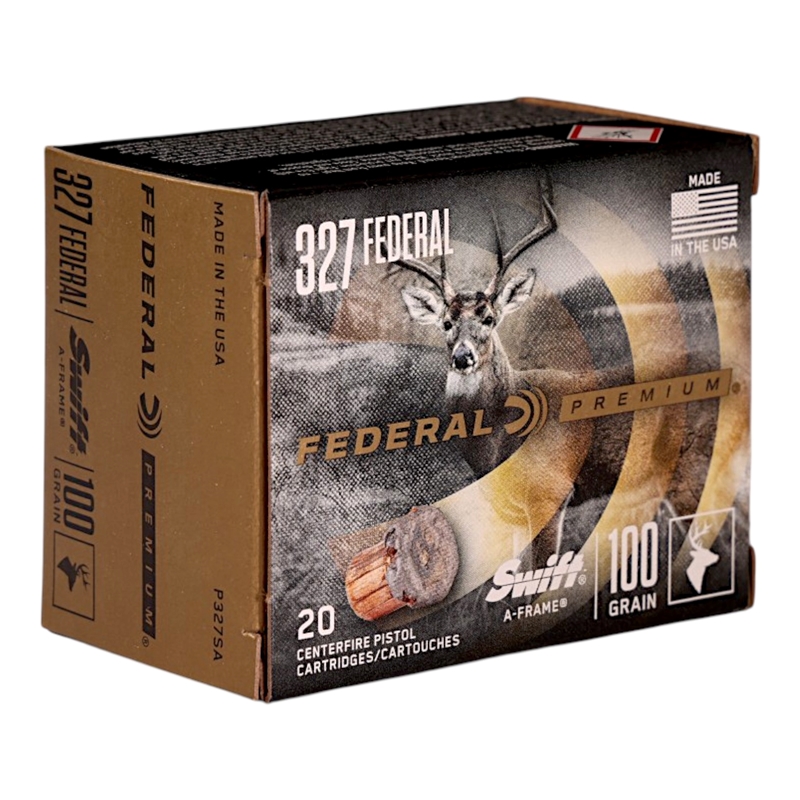 Federal Premium 327 Federal Magnum Ammo 100 Grain Swift A-Frame Jacketed Hollow Point Ammo - P327SA Box Of 20 P327SA Box Of 20 Ammo