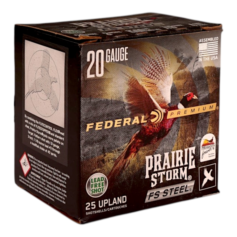 Federal Prairie Storm 20 Gauge Ammo 3 7/8 Oz #4 Steel Shot Ammo - PFSX207FS 4 Box Of 25 PFSX207FS 4 Box Of 25 Ammo