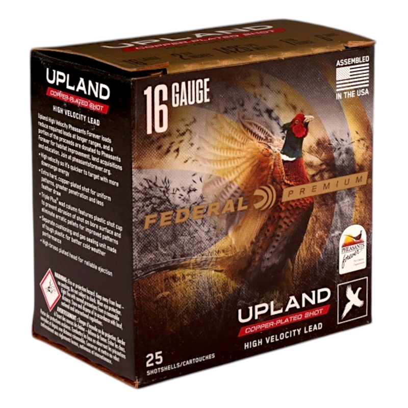 Federal Premium Upland 16 Gauge Ammo 2 3/4 1 1/8 Oz #6 Copper-Plated Lead Shot Ammo - PF163 3 Box Of 25 PF163 3 Box Of 25 Ammo