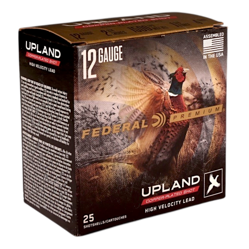 Federal Premium Upland 12 Gauge Ammo 2 3/4 1 3/8 Oz #4 Copper-Plated Lead Shot Ammo - P138 4 Box Of 25 P138 4 Box Of 25 Ammo