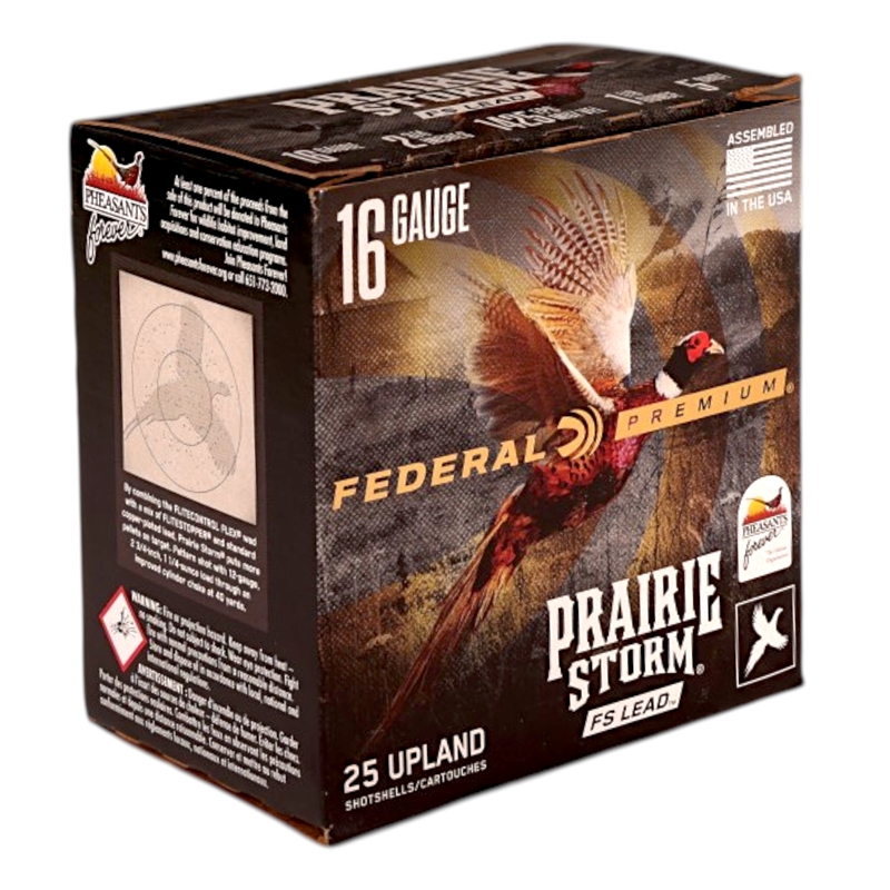 Federal Prairie Storm 16 Gauge Ammo 2 3/4 1 1/8 Oz #5 Lead Shot Ammo - PFX164FS 5 Box Of 25 PFX164FS 5 Box Of 25 Ammo