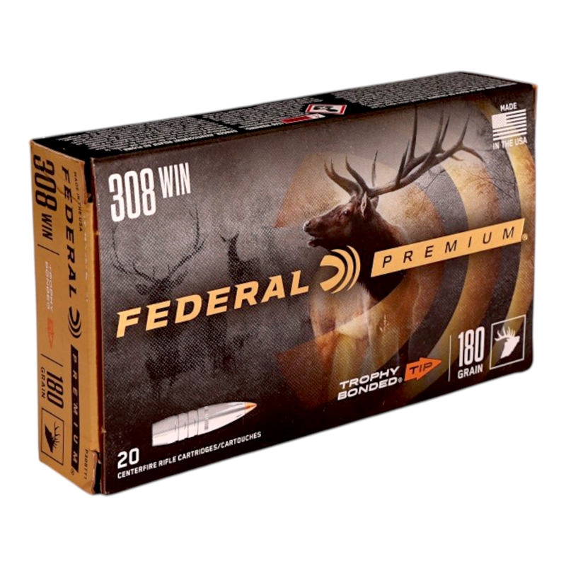 Federal Premium 308 Winchester Ammo 180 Grain Trophy Bonded Tip Ammo - P308TT1 Box Of 20 P308TT1 Box Of 20 Ammo