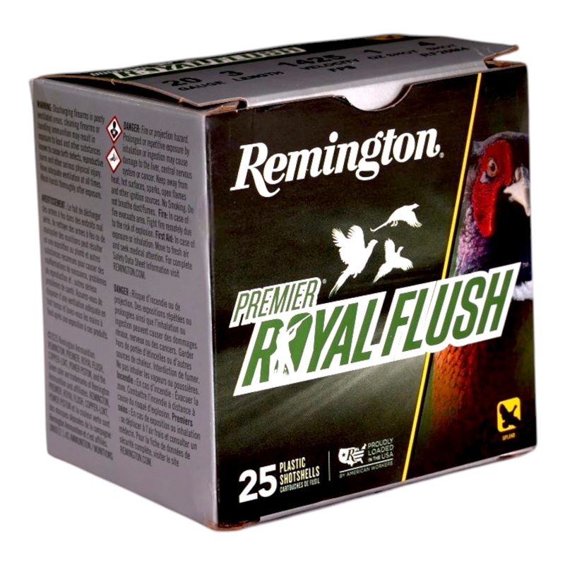 Remington Premier Royal Flush 20 Gauge Ammo 3 1 Oz #4 Lead Shot- R20559 Box Of 25 ington Premier Royal Flush 20 Gauge 3 1 Oz #4 Lead Shot- R20559 Box Of 25 Ammo