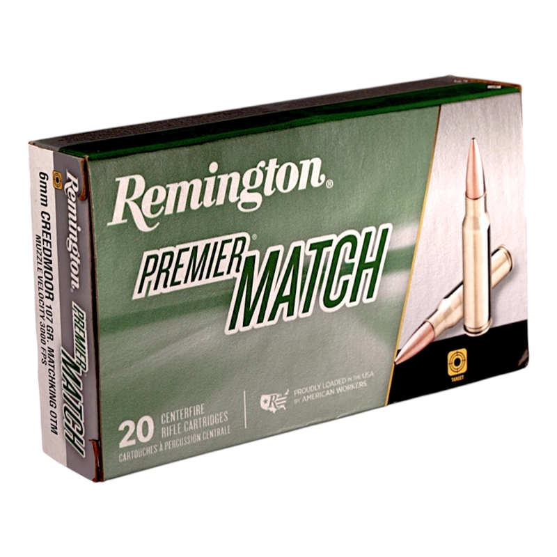 Remington Premier Match 6mm Creedmooor Ammo 107 Grain OTM- 20001 Box Of 20 ington Premier Match 6mm Creedmooor 107 Grain OTM- 20001 Box Of 20 Ammo