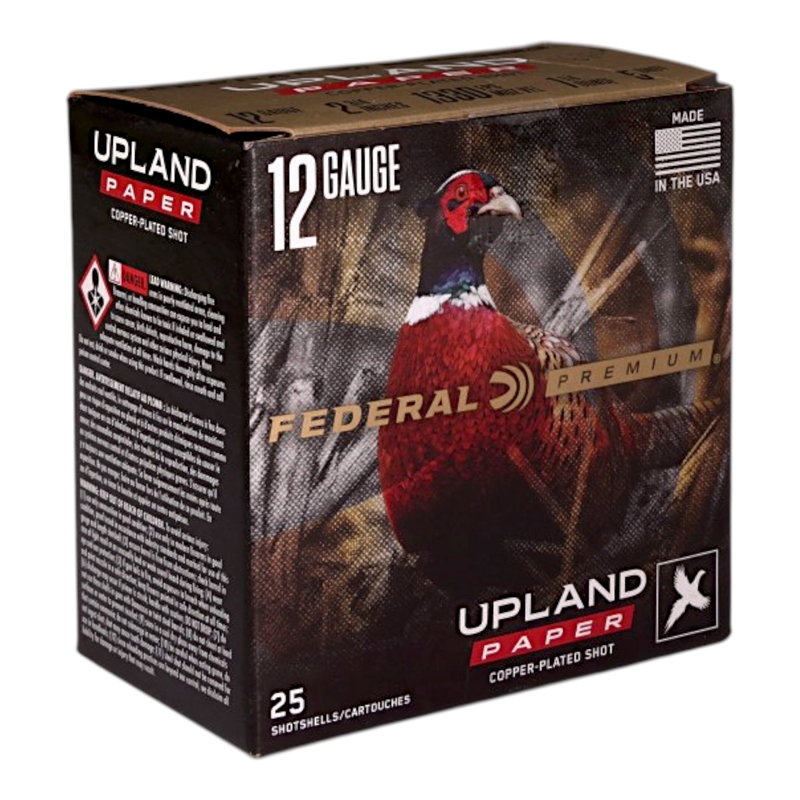 Federal Upland Paper 12 Gauge Ammo 2 3/4 1 1/4 Oz #5 Copper-Plated Shot Ammo - PUP154 5 Box Of 25 PUP154 5 Box Of 25 Ammo