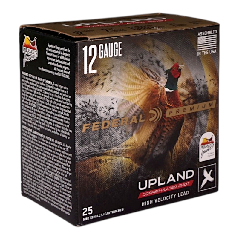 Federal Upland 12 Gauge Ammo 2 3/4 1 1/4 Oz #5 Copper-Plated Shot Ammo - PF154 5 Box Of 25 PF154 5 Box Of 25 Ammo