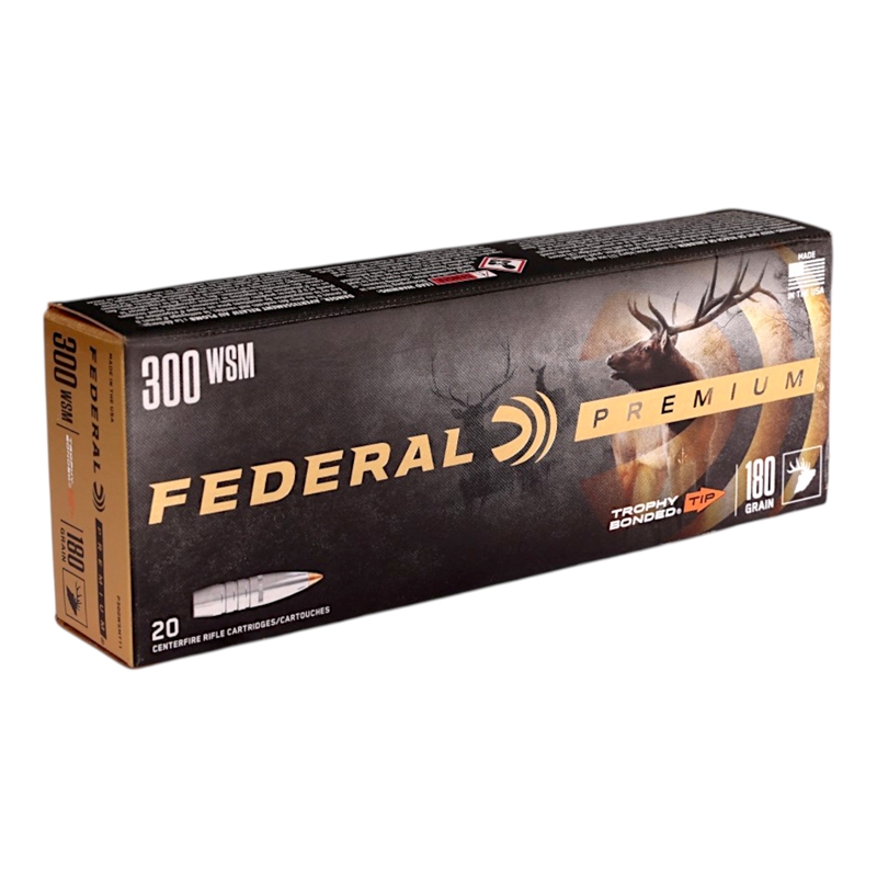 Federal Premium 300 Win Short Mag Ammo 180 Grain Trophy Bonded Tip Ammo - P300WSMTT1 Box Of 20 P300WSMTT1 Box Of 20 Ammo