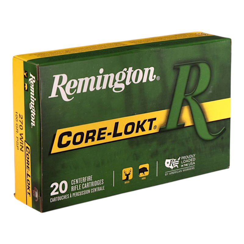 Remington Core-Lokt 270 Winchester Ammo 100 Grain Pointed Soft Point Ammo - 21325 Box Of 20 21325 Box Of 20 Ammo