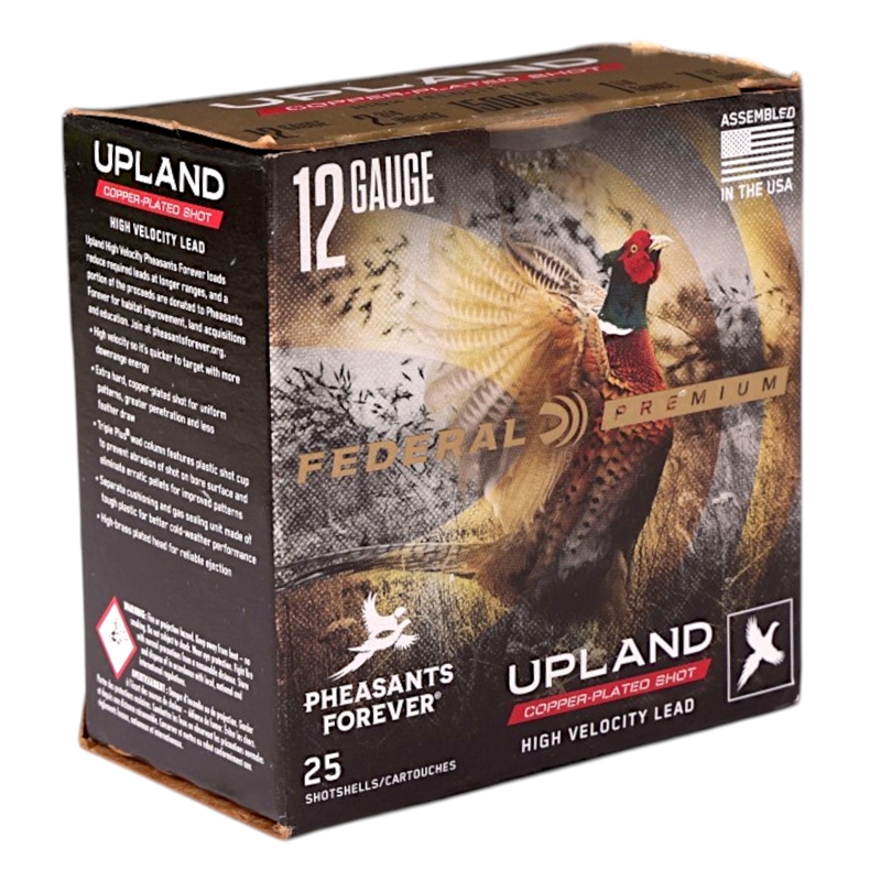 Federal Upland 12 Gauge Ammo 2 3/4 1 1/4 Oz #7 1/2 Copper-Plated Shot Ammo - PF154 7.5 Box Of 25 PF154 7.5 Box Of 25 Ammo