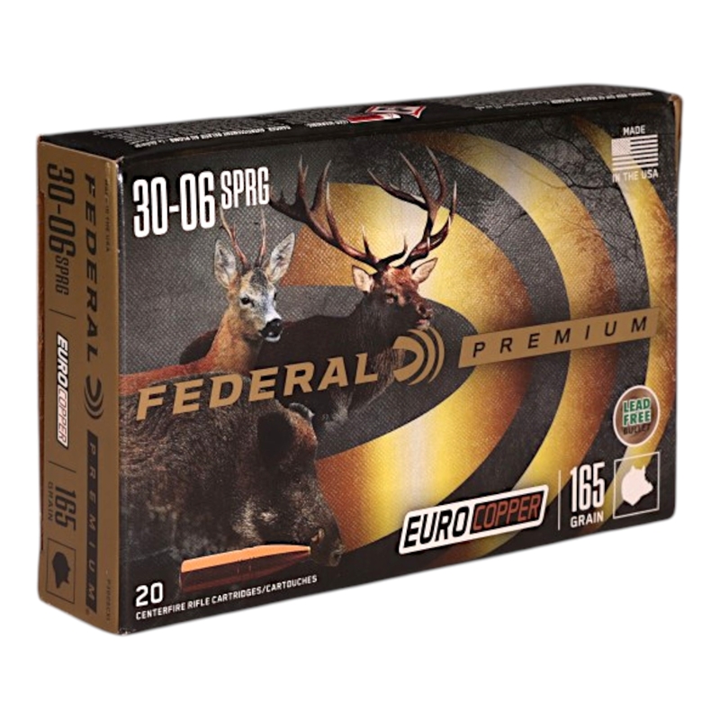 Federal EuroCopper 30-06 Springfield Ammo 165 Grain Ammo - P3006CXI Box Of 20 P3006CXI Box Of 20 Ammo