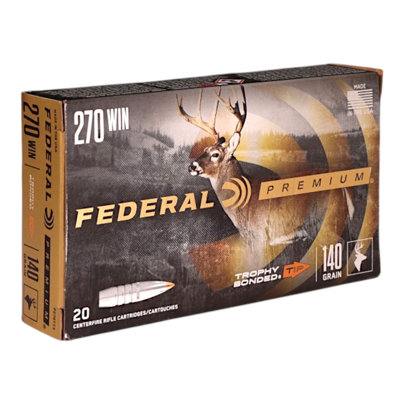Federal Trophy Bonded Tip 270 Winchester Ammo 140 Grain Polymer Tip Ammo - P270TT3 Box Of 20 P270TT3 Box Of 20 Ammo