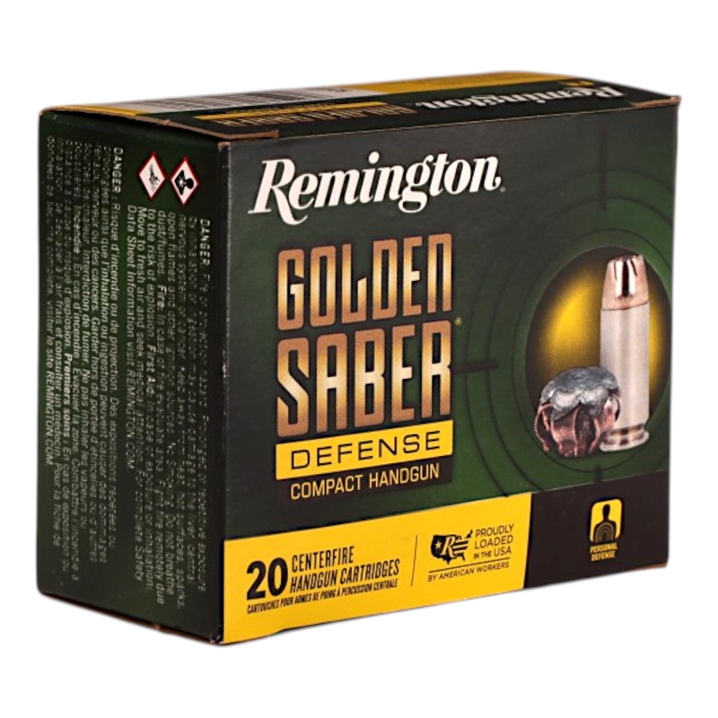 Remington Golden Saber Defense 10mm Auto Ammo 180 Grain Bonded Brass Jacketed Hollow Point Ammo - R21370 Box Of 20 R21370 Box Of 20 Ammo