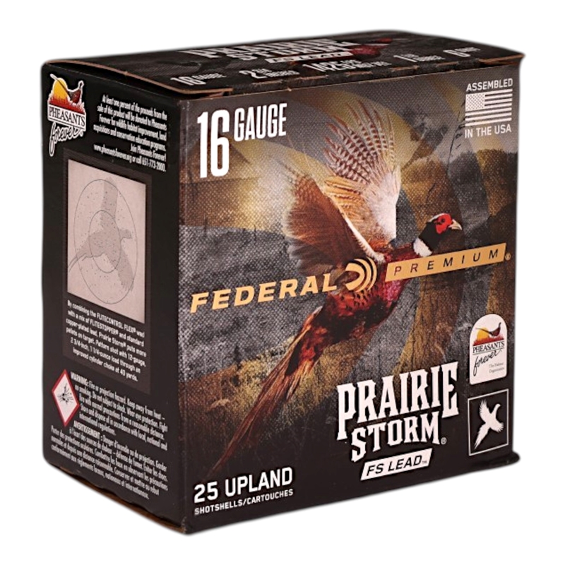 Federal Premium Prairie Storm 16 Gauge Ammo 2 3/4 1 1/8 Oz #6 FS Lead Shot Ammo - PFX164FS 6 Box Of 25 PFX164FS 6 Box Of 25 Ammo