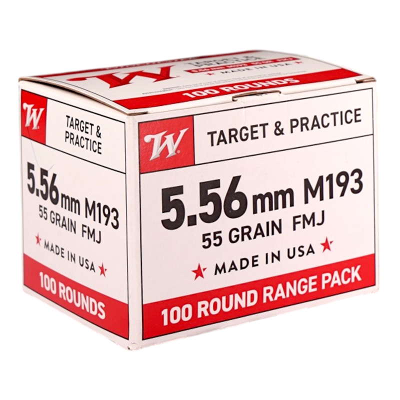 Winchester USA 5.56x45mm NATO Ammo 55 Grain Full Metal Jacket Ammo - WM193100 Box Of 100 WM193100 Box Of 100 Ammo