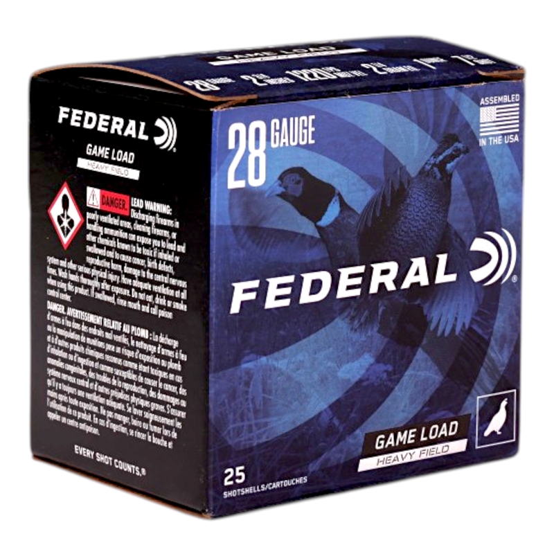 Federal Game Load Upland Hi-Brass 28 Gauge Ammo 2 3/4 1 Oz #7 1/2 Shot Ammo - H289 7.5 Box Of 25 H289 7.5 Box Of 25 Ammo