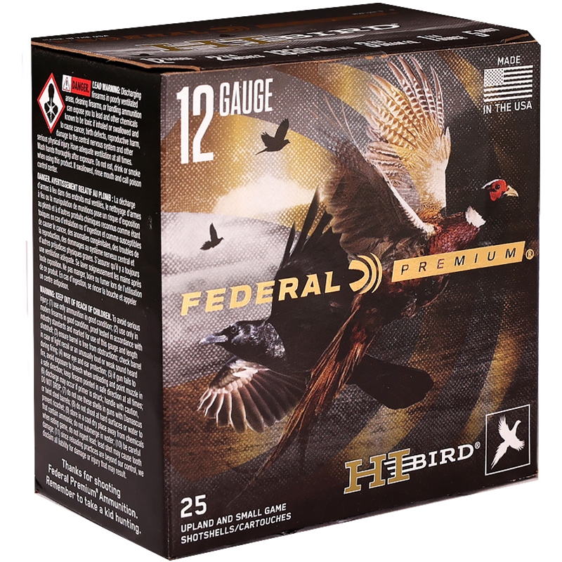 Federal HI-BIRD 12 Gauge Ammo 2 3/4 1 1/4 Oz 3 3/4 DRAM #5 Lead Shot Ammo - HVF12H 5 Box Of 25 HVF12H 5 Box Of 25 Ammo